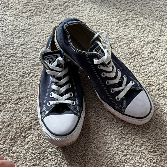Converse Chuck Taylor All Star Lowtop Sneakers Navy Blue Women's Size 10 Men's 8 - Picture 1 of 10